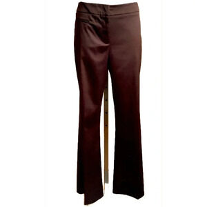 JS COLLECTIONS Brown Satin Wide Leg Tailored Trousers Pants High Rise 6
